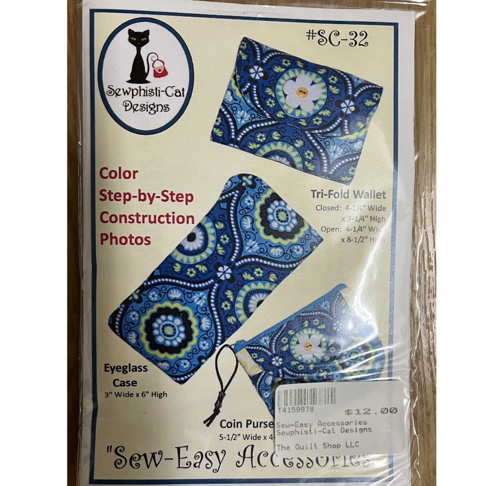 Sewphisti-Cat Designs SC-32 Sew-Easy Accessor: Wallet, Coin Purse, Eyeglass case